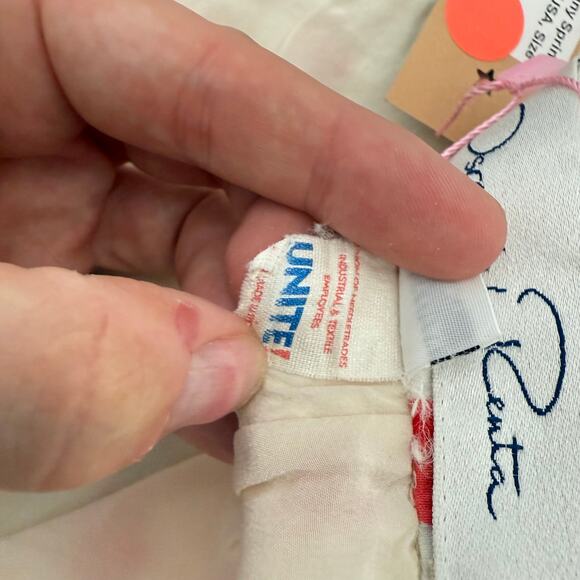 Vintage 1980s Oscar de la Renta Tiny Spring Rose Print Skirt Made in USA Size 10 - Picture 7 of 8